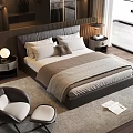 Modern Bedroom Interior Design With Large Window Area Rug Accent Chair And Wooden Floor