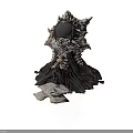 Ornate Black Sphere Sculpture With Decorative Armor Details And Open Books