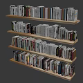 Wooden Bookshelf With Multiple Shelves Filled With Assorted Books And Magazines