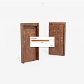 Classic Brown Wooden Hinged Doors With Panel Design For Home Interiors