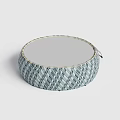 Elegant Modern Round Coffee Table With Mirrored Surface And Woven Texture Design 3d model