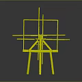 Wooden Mechanical Device With Frame Structure And Metal Rods On Platform Base