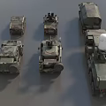 Various Military Vehicles With Camouflage Paint For Tactical Operations