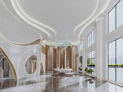 Modern Hall Corporate Lobby 3d model