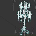 Vintage Style Metal Candelabra With Multiple Branches And Decorative Scroll Base 3d model