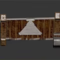 Wooden Structural Component With Cross Beams Gray Support Blocks And Textured Design