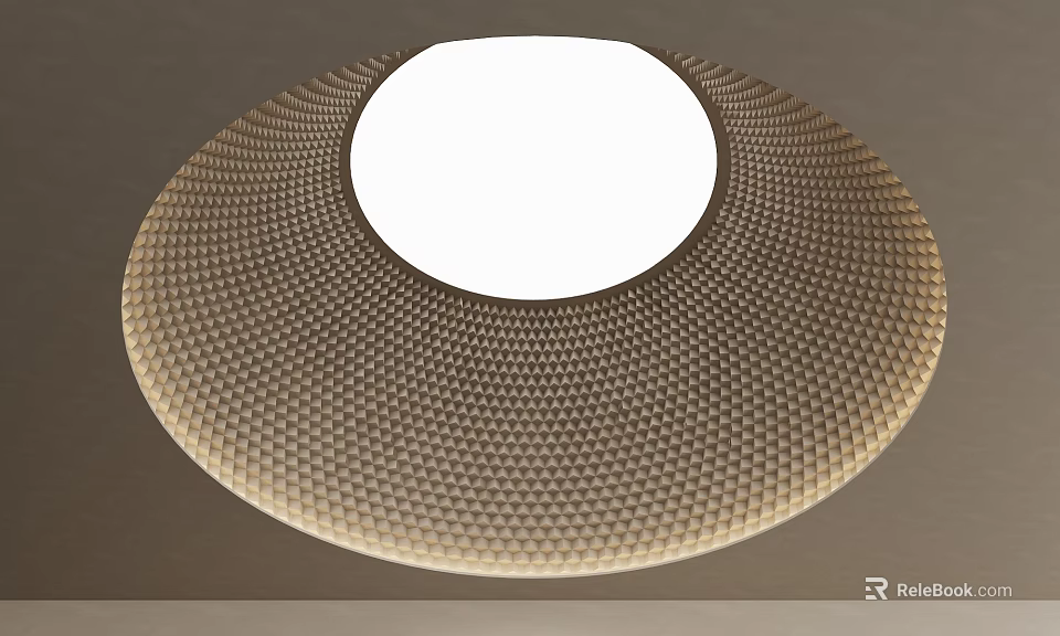 Modern Circular Ceiling Design with Honeycomb Pattern Central Light Fixture for Contemporary Spaces 3d model 