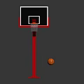 Red Outdoor Basketball Hoop Stand With Backboard Rim Net And Basketball