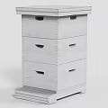 White Rustic Wooden Multi Drawer Storage Cabinet With Simple Design And Functional Drawers