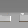Simple Front Desk Reception Desk Cashier Desk Beauty Salon Front Desk 3d model