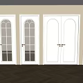 White Double Doors With Gold Handles In Interior Room With Wooden Floor