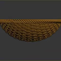 Orange Woven Round Basket With Intricate Texture On Dark Background