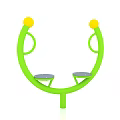 Green U Shaped Outdoor Playground Equipment With Yellow Balls And Two Seats