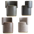 Modern Stylish Sofa Stools In Multiple Colors With Metal Base And Upholstered Design
