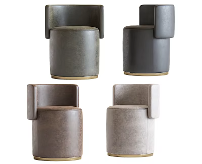 Modern Stylish Sofa Stools In Multiple Colors With Metal Base And Upholstered Design 3d model