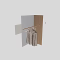 White Plastic Hangers On Wooden Rod For Hanging Clothes In Closet