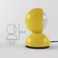 Modern Yellow Red White Desk Lamps With Round Shade Curved Base Bright Light Source