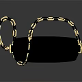 Black Leather Crossbody Bag With Gold Chain And W Logo Design