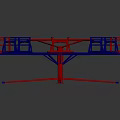 Ferris Wheel Amusement Equipment With Multiple Red And Blue Hanging Seats
