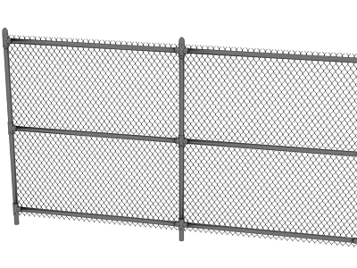 Durable Chain Link Fence With Metal Frame And Diamond Mesh Outdoor Structure 3d model