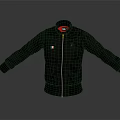 Black Leather Jacket With Zip Front Red Lining And Long Sleeves Design 3d model