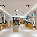Spacious Modern Digital Store Interior With Open Layout Bright Lighting And Shelves Displaying Electronics 3d model
