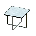 Two Modern Coffee Tables With Metal Frames And Smooth Marble Tops 3d model