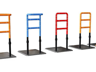 Colorful Safety Grab Bars With Sturdy Black Base For Mobility Support 3d model