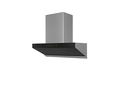 Modern Silver And Black Kitchen Range Hood Appliance With Control Panel 3d model
