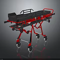Home Care Furniture Bed With Red Frame Black Mattress And Rolling Wheels