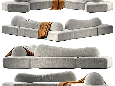 Modern shaped sofa 3d model