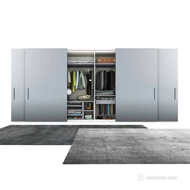 Modern Gray Chest of Drawers With Storage Compartments And Clothing Organization 3d model 