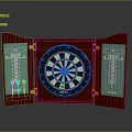 Professional Darts Set with Red Wooden Case Dartboard and Side Scoreboards