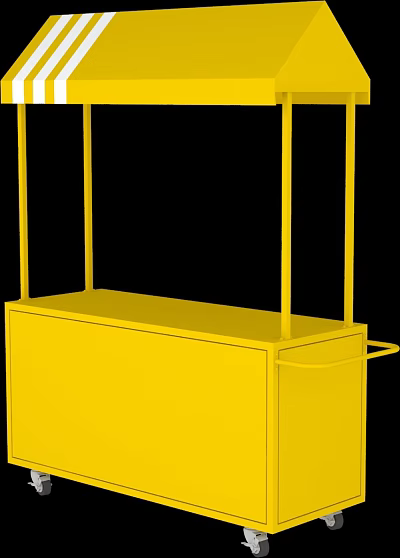 Yellow Mobile Utility Cart With Shelves And Handles For Versatile Use 3d model
