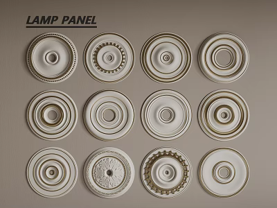 Decorative Ceiling Lamp Panels With Various Ornate Designs And Round Shapes 3d model