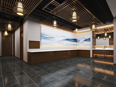 New Chinese Aisle Chinese Restaurant Corridor Aisle 3d model