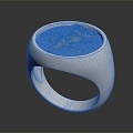 Modern Ring Lion Seal Ring Diamond Ring 3d model