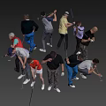 Group of People Preparing for Golf with Clubs and Golf Bag Outdoors