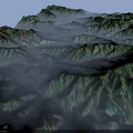 Natural Garden Landscape With Rolling Mountain Ranges Winding Roads And Lush Valleys