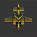 Green And Yellow Striped Futuristic Spacecraft Aerospace Model 3D Concept Design