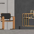 Modern Two Tone Dining Chairs with Wooden Frame and Woven Back Seat Design