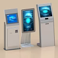 Smart Machines Self Service Kiosks With Various Designs And Touchscreen Interactive Displays 3d model