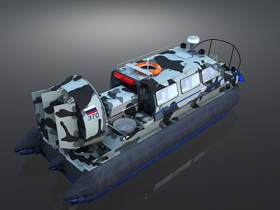 Hovercraft assault boat lifeboat motorboat kayak 3d model