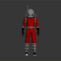 Red Astronaut Spacesuit with Helmet and Backpack for Space Exploration Missions