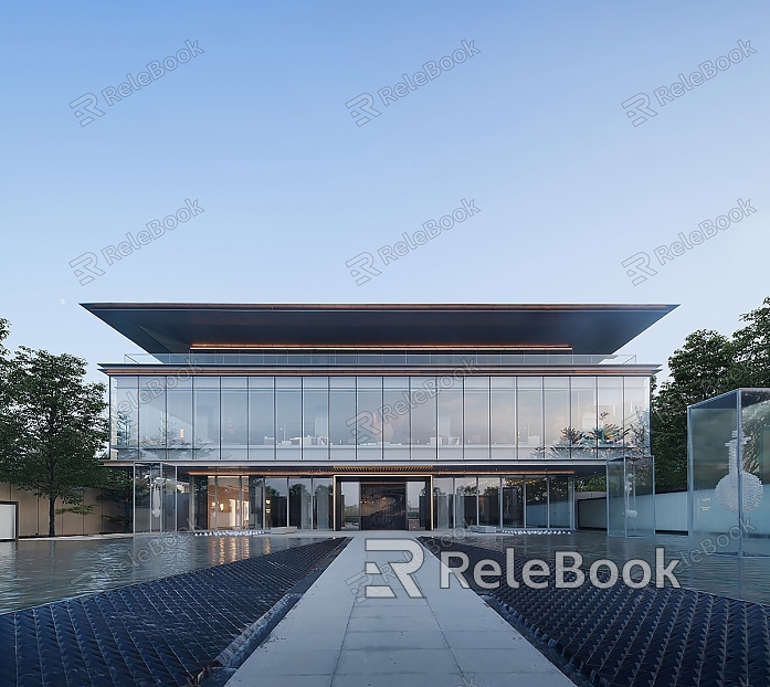 Landscape slope roof of new Chinese style demonstration area model