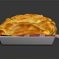 Golden Baked Flatbreads on White Tray with Red Checkered Napkin
