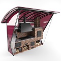 outdoor stove cabinet combination 3d model