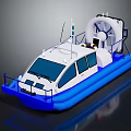 Modern Blue And White Yacht With Structural Design 3d model