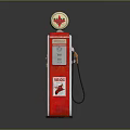 Vintage TEXACO Gas Pump With Red White Design Round Top Sign And Fuel Nozzle