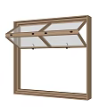 Wooden Wall Mounted Cabinet with Open Glass Doors and Hooks for Storage